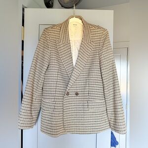 Zadig & Voltaire Black and Cream Checkered Blazer